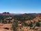 Sedona landscape with houses in the valley