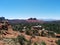 Sedona landscape with mansion in foreground