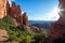 Sedona is a red rock city in Arizona, United States of America, red sandstone formations, travel USA, tourism, beautiful landscape