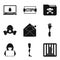 Seduction icons set, simple style