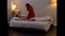 Seductive mistress making love with man in bed, adultery, intimate relations