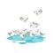 See Birds in group beautiful vector illustration