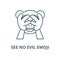 See no evil emoji vector line icon, linear concept, outline sign, symbol