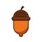 Seed acorn autumn nature icon