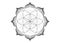 Seed Flower of life lotus icon, yantra mandala sacred geometry, tattoo symbol of harmony and balance. Mystical talisman black sign