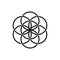 Seed of life, isolated vector symbol of sacred geometry