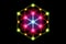 Seed of life, Sacred Geometry, Flower of Life, Metatrons Cube colorful gradient light logo Symbol of Harmony and Balance, Glowing