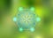 Seed of life symbol Sacred Geometry. Logo icon Geometric mystic mandala of alchemy esoteric Flower of Life. Vector blue lines