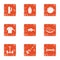 Seedling icons set, grunge style