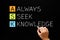 Always Seek Knowledge ASK Concept