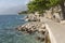 Seepromenade in Brela an der Makarska Riviera,Dalmatien,Adria,Kroatien