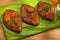 Seer fish fry on banana leaf