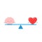 Seesaw with cute brain and heart meditating