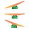 Seesaw with position balance and unbalance or equal and not equal