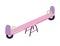 Seesaw or teeter-totter with handles isolated on white background. Outdoor device or attraction for children`s play