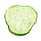 Segment of a juicy green cucumber