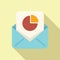 Segment market mail icon flat vector. Target chart