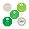 Segmented Annual report. Presentation of Green Business or infographics concept consisting of three octagons. Template of Info