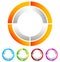 Segmented circle abstract icon. Circular geometric logo, icon in