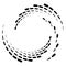 Segmented circle with rotation.Circular and radial Dashed lines volute, helix. Abstract concentric circle.Spiral, swirl, twirl