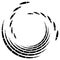 Segmented circle with rotation.Circular and radial Dashed lines volute, helix. Abstract concentric circle.Spiral, swirl, twirl