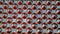 segmented silvery-red spheres. abstract three-dimensional background. 3d render