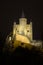 Segovia Alcazar Castle at night. Royal palace.