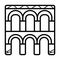 Segovia aqueduct icon vector