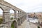 SEGOVIA, SPAIN - NOVEMBER 10, 2019: View of Plaza del Azoguejo square with ancient Roman aqueduct