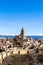 Segovia, Spain â€“ View of the Cathedral and the Sierra the Guadarrama behind in Winter