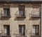 A Segovian facade decorated with, Sgraffito. Segovia, Spain.