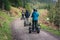 Segway travel on forest path