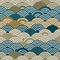 Seigaiha literally means wave of the sea. seamless pattern abstract scales simple Nature background japanese circle khaki gray