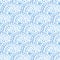 Seigaiha seamless watercolor pattern. White and blue wavy print for textiles. Shibori ornament