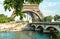Seine river and Eiffel tower in Paris France