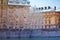 Seine river embankment after snowfall in Paris