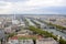 Seine river and football field from an aerial view