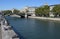 The Seine river, view to Pont Notre Dam and Quai de Gesvres