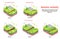 Seismic activity earth crust stresses vector isometric diagram