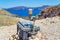 Seismic and GPS station at Nea Kameni volcanic crater Santorini Caldera Greece