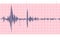 Seismogram of seismic activity or lie detector record on pink chart paper