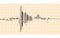 Seismogram of seismic activity or lie detector record on yellow chart paper