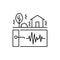 Seismology line icon. Isolated vector element.