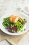 Seitan with peas and beetroots