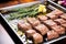 seitan steaks marinating before grilling