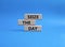 Seize the day symbol. Wooden blocks with words Seize the day. Beautiful blue background. Business and Seize the day concept. Copy