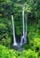 Sekumpul waterfall, Bali island, Indonesia. Natural tropical landscape at the summer time. High waterfall and forest Mountains and