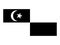 Selangor State Flag. Flag of Selangor Darul Ehsan Malaysia. Black and white EPS Vector