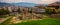 SELCUK, TURKEY: Top view of ancient ruins, aqueduct and Selcuk town.