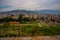 SELCUK, TURKEY: Top view of ancient ruins, aqueduct and Selcuk town.